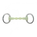 Miniatyrbilde 1 av 2: Shires Equikind Ripple Mullen Munn Heste Eggbutt Snaffelbitt - Rustfritt Stål db Pale Green 4.5in