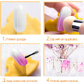 Miniatyrbilde 3 av 4: Neglesvamper for Ombre, Svamp Neglekunstbørste, Dobbelthodet Ombre Neglsvamp med 4 Utskiftbare Hoveder, for Gradient Negle Design