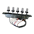 Miniatyrbild 4 av 5: Knappbrytare för Spiskåpa, Tryckknappsbrytare för Spiskåpa, 5-knapps Universaltillbehör, Pianotyp, Köksfläkt Knappbrytare [DB] Black 12cm