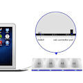 Miniatyrbilde 5 av 5: Hvit Wii Fjernkontrolllader, 4 i 1 Wii Laderdokkestasjon Med 4 stk 2800Mah Oppladbare Batterier For Wii/Wii U -Svart [DB]