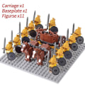 Miniatyrbild 1 av 5: Medeltida riddare mini actionfigurer byggklossar romersk vagn vagn soldat krigshäst tegel leksaker för barn gåva Db Set 10