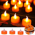 Pikkukuva 2 / 5: Yövalo Halloween 12 kpl Oranssit Tuikkukynttilät Paristokäyttöiset LED-tuikkukynttilät Lämpimän Valkoisilla Kurpitsoilla Halloween_c24070971 [db] Yellow
