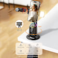 Miniatyrbilde 5 av 5: Smart 360° Auto Ansiktsporing Stativ Skrivebord Oppfølging Sporing Gimbal for Vlogg Video Opptak DB No Light