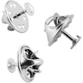 Miniatyrbillede 3 af 4: 120 Par Butterfly Clutch Tie Tacks Nålbag Compatible med 8mm Lange Blanke Pins til Håndværk (sølv) Db Silver