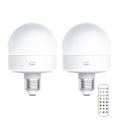 Miniatyrbild 1 av 5: USB Uppladdningsbar Glödlampa med Fjärrkontroll Timer Dimbar Lätt att Installera Batteridriven E27 Glödlampa RGB Lampa [db] White