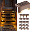 Miniatyrbild 1 av 5: Db Solar Deck Lights Utomhus, 4/8/12 Pack Solar Step Lights Vattentäta Led Solar Lights För Utomhus Trappor, Steg, Staket, Räcke, Gård Och Uteplats brown shell