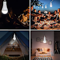 Miniatyrbillede 5 af 5: USB Genopladelige LED Pærer, Afoskce Bærbar Campinglys med Fjernbetjening Timer, 5 Lystilstande, med Krog, 1500mAh Smart Pærer {db}