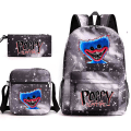 Pikkukuva 1 / 5: 3 kpl Anime-peli 3d Poppy Playtime Monster -reput, Messenger-laukku, Kynäpussi, Canvas-koululaukku opiskelijoille lapsille DB Only satchel Type 2