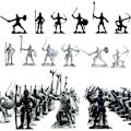 Miniatyrbilde 1 av 5: 60 stk/sett Barn Gave Figurer Modell Gammel Soldat Leke Middelalder Krig Db