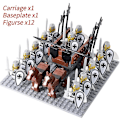 Miniatyrbillede 1 af 5: Middelalderlige riddere mini actionfigurer byggeklodser romersk vogn vogn soldat krigshest mursten legetøj til børn gave Db Set 44