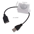 Miniatyrbillede 4 af 4: 5V USB Strømkabel PIR Bevægelsesaktiveret Mini Krops PIR Sensor Switchs [DB]