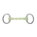 Miniatyrbilde 2 av 2: Shires Equikind Ripple Mullen Munn Heste Eggbutt Snaffelbitt - Rustfritt Stål db Pale Green 4.5in
