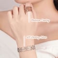 Pikkukuva 4 / 5: S925 hopearengasranneke 2-in-1 muuntautuva rengasranneke teleskooppirengas naisille db Rose Gold with diamond