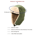 Miniatyrbilde 3 av 5: Hatt for menn, Ushanka, vinterutendørs: Hold deg varm og komfortabel med justerbar spenne og termisk snøhette db Black