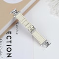 Miniatyrbild 3 av 3: För Garmin Vivomove Luxe/ Garminmove Luxe Klockarmband Äkta Läder med Blomdekor Justerbart Armband [db] White