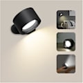 Miniatyrbillede 1 af 5: Indendørs væglampe, Touch Led væglampe med USB opladningsport Touch Control, 3 lysstyrke niveauer 3 temperaturer 360 roterbar natlampe [DB]