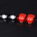 Miniatyrbillede 2 af 5: 16/24 stk. LED Cykellygte, Clip-On Cykellygter, For- og Baglygte Sæt i Silikone, Vandtæt Cykellygte Forlygte Baglygte Sikkerhed For [db] 24pcs red and black