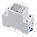 Pikkukuva 2 / 5: LCD Digitaalinen Sähkömittari AC-mittari Hattukisko KWh-mittari 5(80) A Sähkömittari Hattukisko 1-vaiheinen 2-napainen 2p DIN-kisko Sähkömittari db