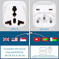 Miniatyrbild 2 av 5: 3-pack UK till Schweiz Kontaktadapter, Schweizisk Kontaktadapter, Schweizisk Reseadapter 3-stift Jordad Internationell Universell för Schweiz [db] White White