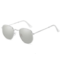 Pikkukuva 1 / 5: Merkkisuunnittelijan Neliömäiset Aurinkolasit Miehille Muodikkaat Peili Retro Aurinkolasit Miehille Vintage Varjot Klassiset Metalli Polygoni Oculos De Sol db Silver Silver other