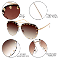 Miniatyrbillede 2 af 2: 2 stk. Kvinde Rimless Oversized Studded Solbriller Gradient Linse Nitte Mode