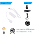 Miniatyrbilde 2 av 5: USB 2.0 Forlengelseskabel med bryter for bordlamper hvit [db]