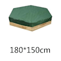 Miniatyrbillede 4 af 5: Sandkasseovertræk Vandtæt Støvtæt Sandkasse Poolbeskyttelse Hexagonal Grøn Sandkasseovertræk Med Snøre [db] 180*150cm