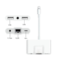 Miniatyrbild 2 av 5: Lightning till RJ45 Ethernet LAN Trådbunden Nätverksadapter 5 i 1 USB OTG LAN RJ45 Ethernet 3,5 mm Hög Hastighetskonverterare db