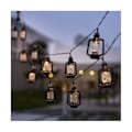 Miniatyrbillede 2 af 5: Led Solar String Light Udendørs Vandtæt 5m Retro Camping Telt Garland Havefest Lampe [db] Black