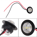 Pikkukuva 2 / 5: 2 kpl Mini Valkoinen 3/4\" Pyöreä Sivu 3 LED Merkki Perävaunu Auto Luoti Valo Vedenkestävä [DB]