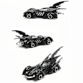 Miniatyrbild 3 av 5: Set med 6 Batmobile-leksaksfordon i metall [DB]