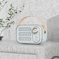 Miniatyrbild 2 av 2: Multifunktionell Mini Bärbar FM-radio Bluetooth-högtalare USB TF AUX Inomhus Utomhus Retro-design Trådlös Högtalare Light Blue