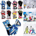 Miniatyrbilde 2 av 2: Vanntett varme hansker for jenter og gutter, vinterprofesjonelle skihansker, snøbarnshansker, vindtette skihansker, snowboardhansker, ridehansker DB Blue M