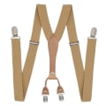 Miniatyrbild 3 av 5: Elastiska clip-on, Y-formade hängslen, enfärgade polyesterhängslen med läder [DB] Gray