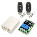Pikkukuva 1 / 5: 220V AC 2-kanavainen langaton kaukosäädin, RF-vastaanotin 433mhz relemoduuli päälle/pois-lähettimellä autotallin ovelle, valolle, kotikäyttöön