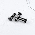 Miniatyrbilde 4 av 4: Db 3 par hengselbolter hengselpinner for søppelbøttelokk beholdere for å passe 240/120/100/60l utendørs søppelkasser, 65mm x 18mm, svart plast