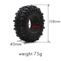 Miniatyrbillede 2 af 5: 4 stk. 1,9 tommer gummidæk / hjul til 1:10 RC Rock Crawler Axial SCX10 90046 AXI03007 CC01 D9 [DB] black