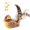 Miniatyrbild 1 av 3: Fladdrande Fågel Sparv Katt Leksak Livsliknande Kvittrande Ljud Beröringsaktiverad Kattunge [DB] brown bird