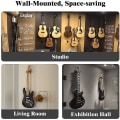 Miniatyrbillede 4 af 5: Guitarvægbeslag 2-pak, hårdt træ guitarophæng, vægkrog holder og keeper