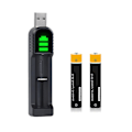 Miniatyrbillede 1 af 5: 2 stk. Aaa 4a Nimh Genopladelige Batterier Med Batterioplader