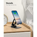 Miniatyrbilde 3 av 5: Justerbar mobiltelefonstativ bord, sammenleggbar aluminium for kompatibel med alle smarttelefoner db