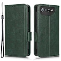 Miniatyrbillede 1 af 5: Til Asus ROG Phone 7 5G Mobiltelefon Wallet Case PU Læder Præget Trekant Stand Cover [DB] Green