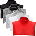Miniatyrbillede 1 af 5: Falsk Rullekrave Dickey Aftagelige Kraver Sæt Halv Top Mock Blouse Krave Til Kvinder Mænd [DB] Dark grey