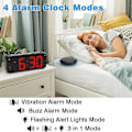 Miniatyrbild 3 av 5: Hög ljudalarmklocka för tunga sovare, dubbla alarmklockor med sängvibrator, för sovrum, 6,5 tum stor display med dimmer - Yvan [db] As Shown