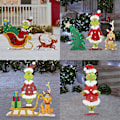 Miniatyrbild 3 av 3: Grinch Julbelysning Dekoration Trädgård Gräsmatta Utomhus Gräsmatta Grinch Skylt Med Pinnar Jul Semester Ornament [DB] C