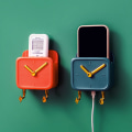 Miniatyrbillede 2 af 5: Telefonarrangør vægmonteret bred applikation ur design dejlig multifunktionel vægholder til soveværelse Red