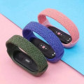 Miniatyrbilde 2 av 5: Enkeltsløye erstatningsnylon flettet elastisk klokkestropp håndleddsstropp kompatibel med Xiaomi Mi Band 3/4/5/6/nfc Jikaix Pink White