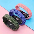 Miniatyrbilde 2 av 5: Enkeltsløype erstatning nylon flettet elastisk klokke stropp armbånd kompatibel Xiaomi Mi Band 3/4/5/6/nfc Jikaix Rainbow Color