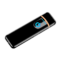 Miniatyrbillede 1 af 2: Elektrisk USB Opladning Genopladelig Flammeløs Lighter Skærm Induktion-DF [DB] Black