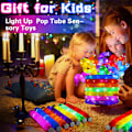 Pikkukuva 5 / 5: 2023 Uusi, 6 kpl Fidget Pop Tube -leluja aikuisille Venytä putki Sensorinen lelu LED-valo lapsille Db Multicolor 12pcs